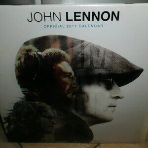 john lennon 2017 sealed official uk calendar - beatles plastic on band love help